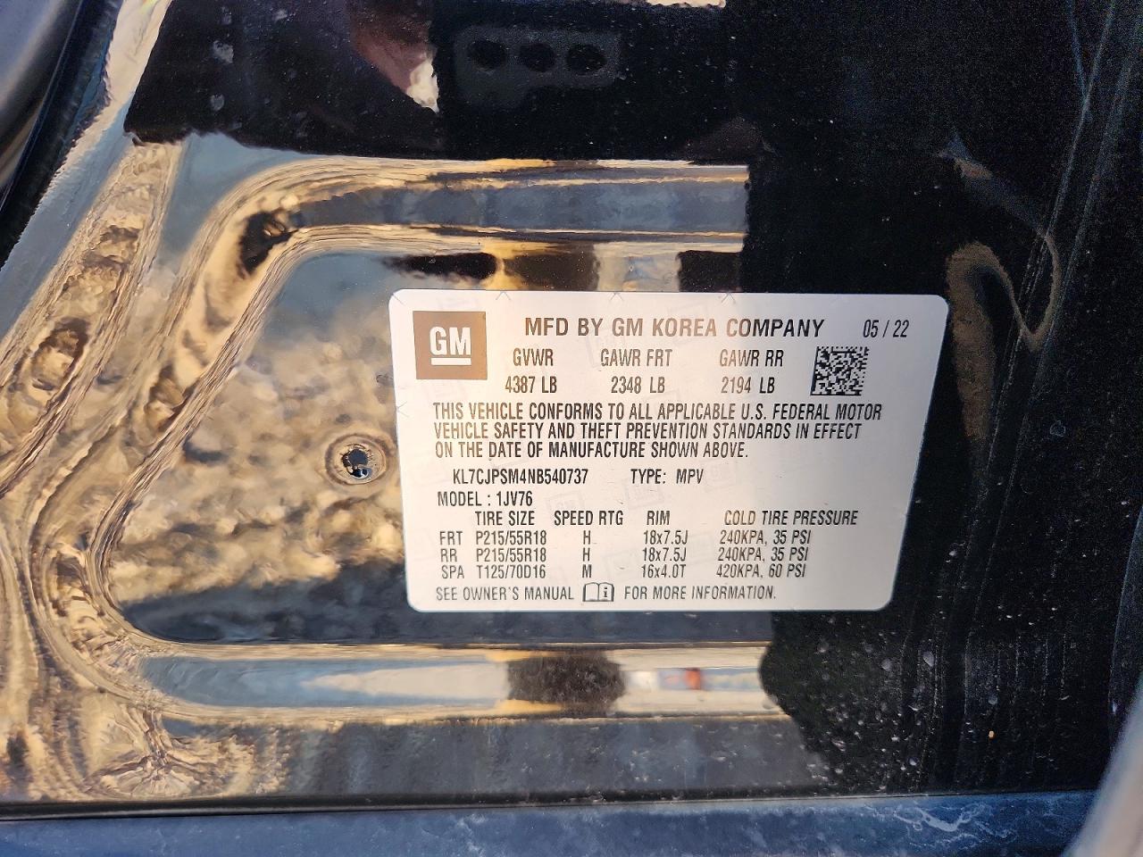 2022 CHEVROLET TRAX 1LT photo 13