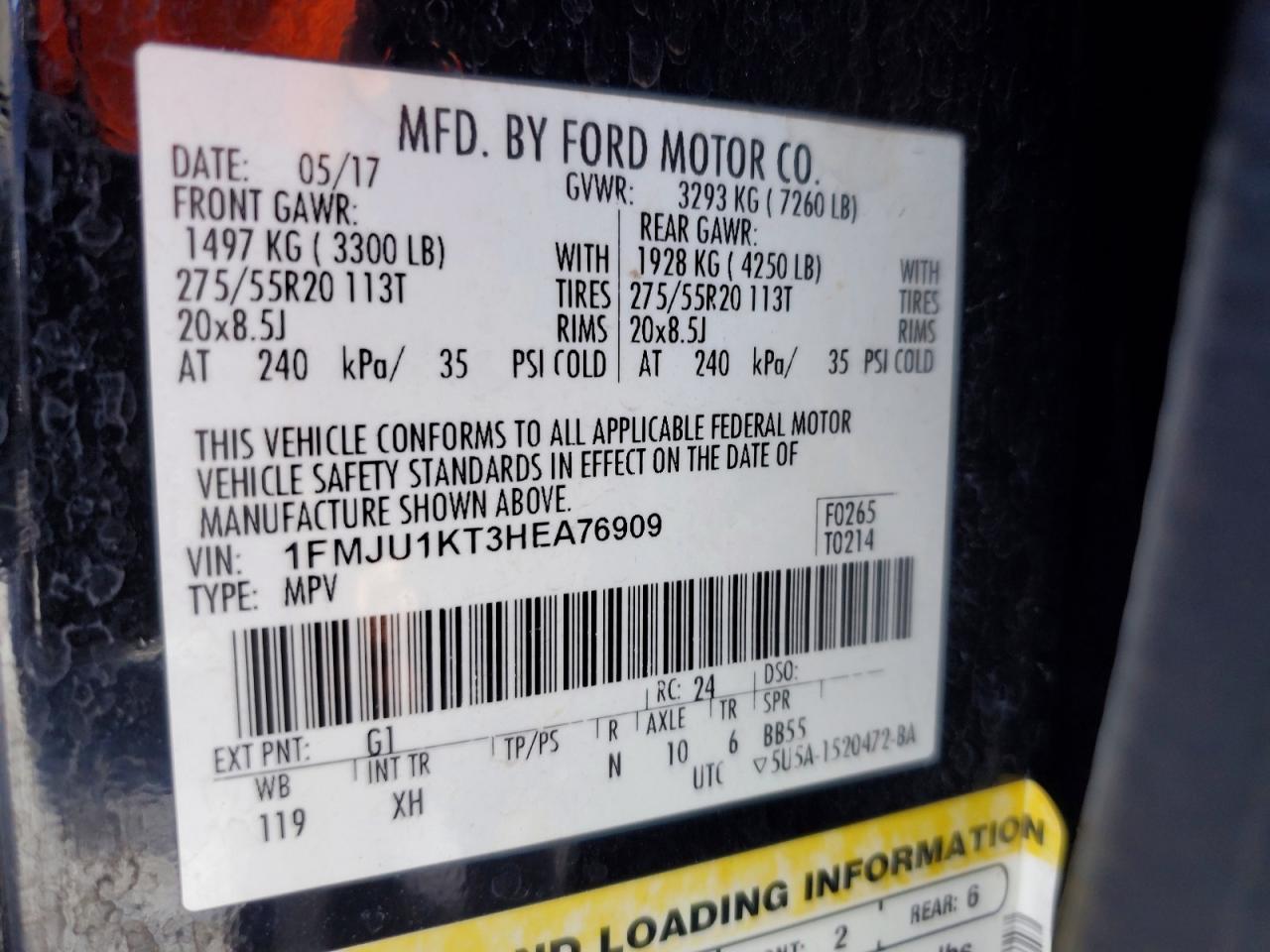 2017 FORD EXPEDITION LIMITED photo 13