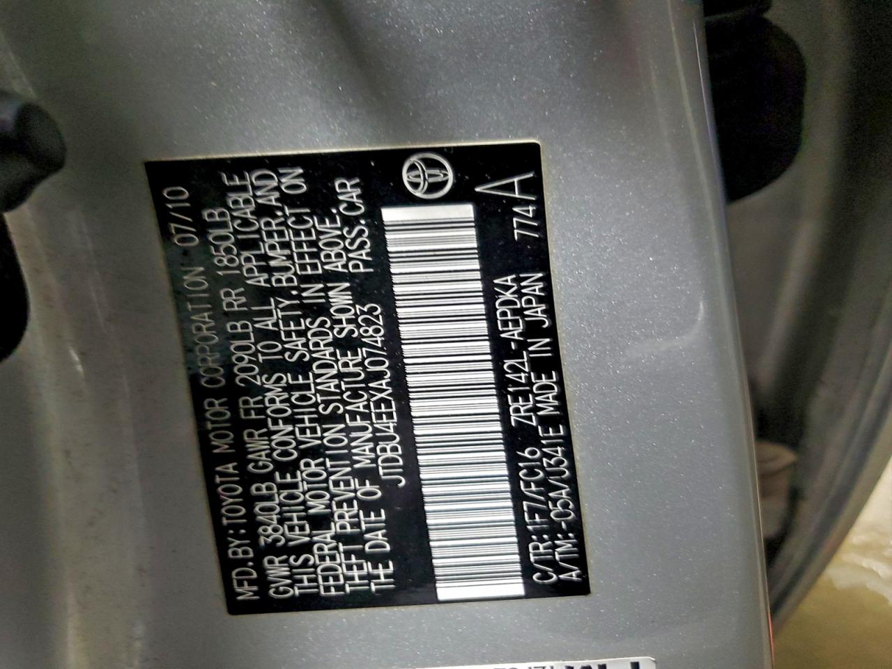 2010 TOYOTA COROLLA BASE photo 37