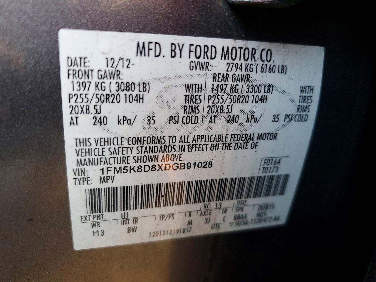 2013 FORD EXPLORER XLT photo 13