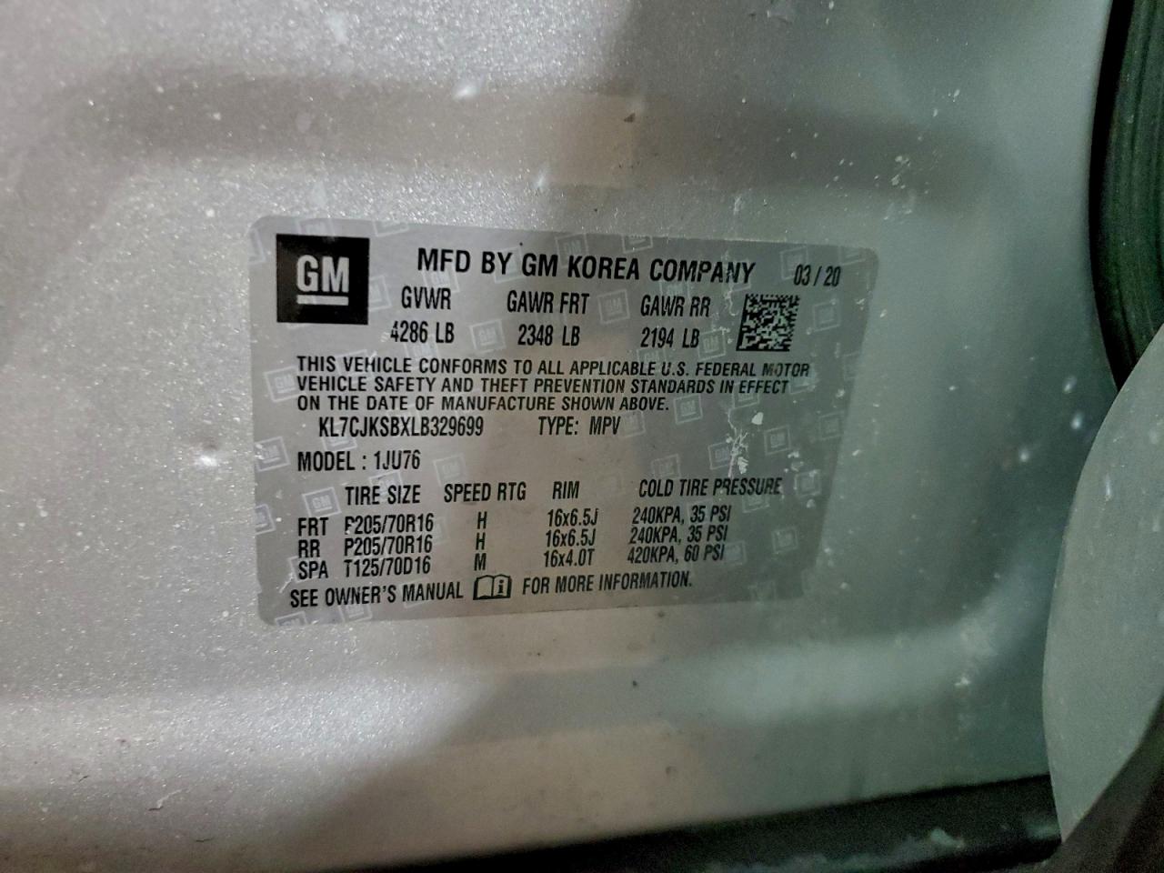 2020 CHEVROLET TRAX LS photo 12