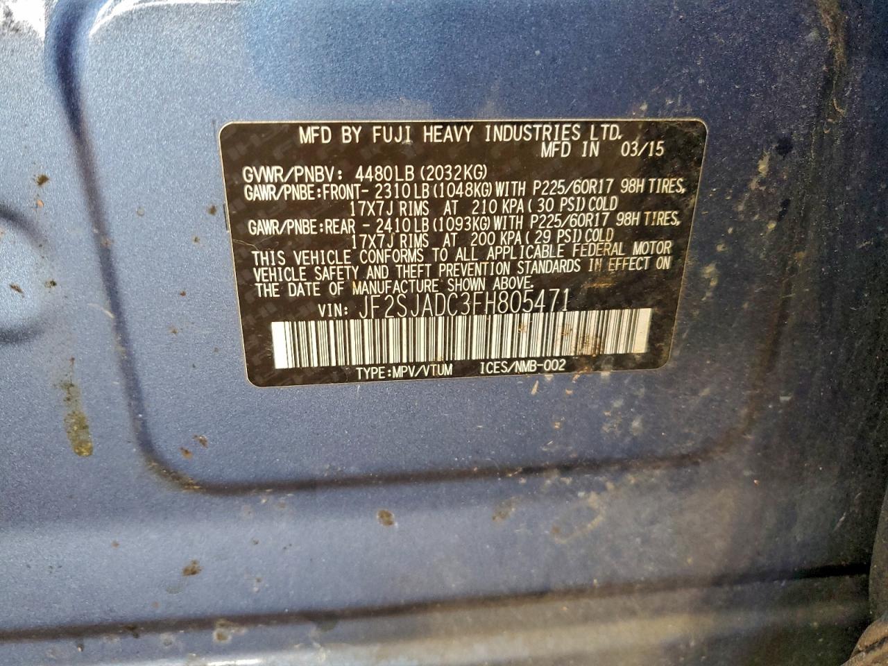 2015 SUBARU FORESTER 2.5I PREMIUM photo 13