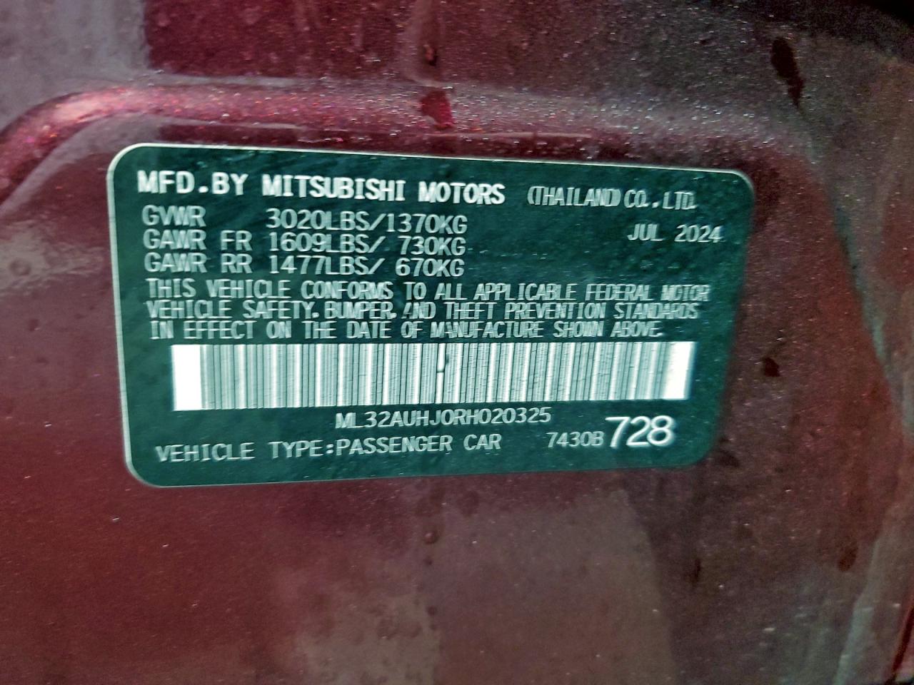 2024 MITSUBISHI MIRAGE ES photo 49