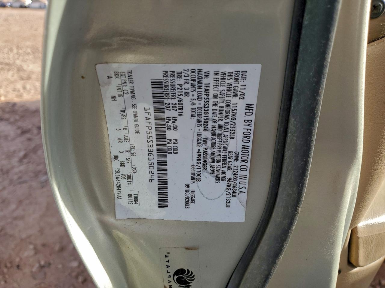 2003 FORD TAURUS SES photo 12