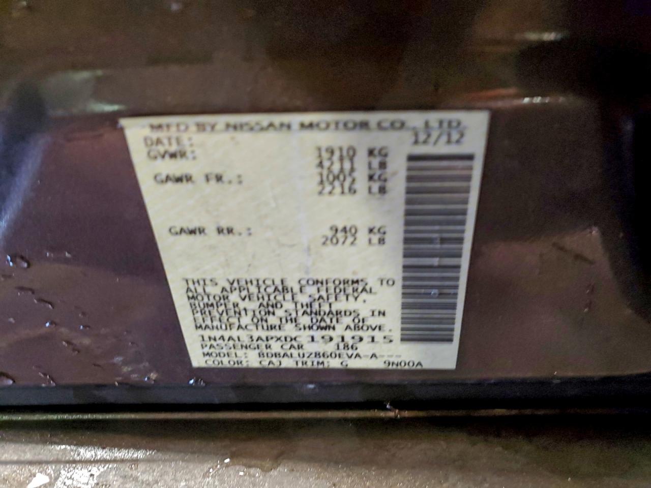 2013 NISSAN ALTIMA 2.5 photo 12