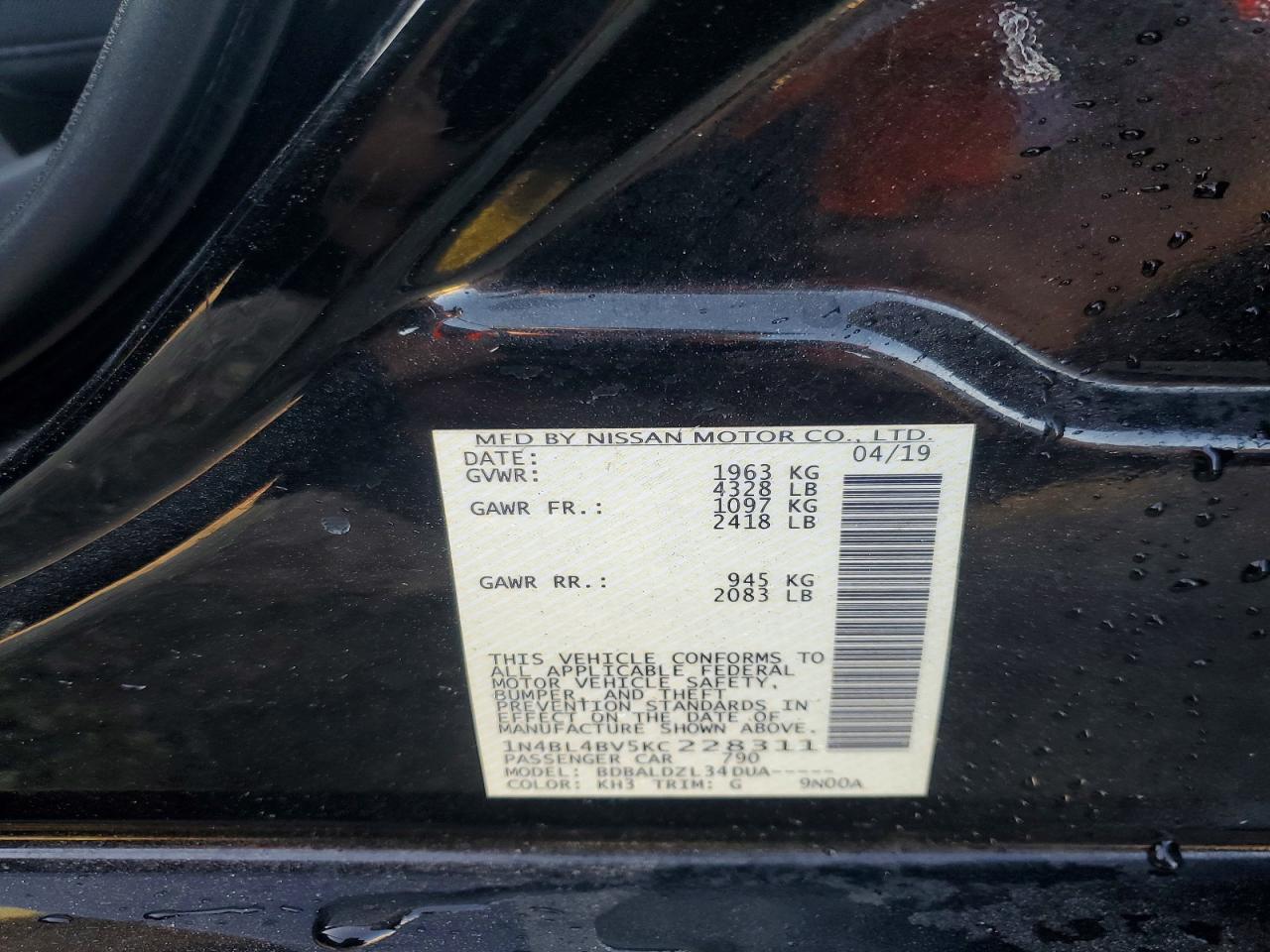 2019 NISSAN ALTIMA S photo 12