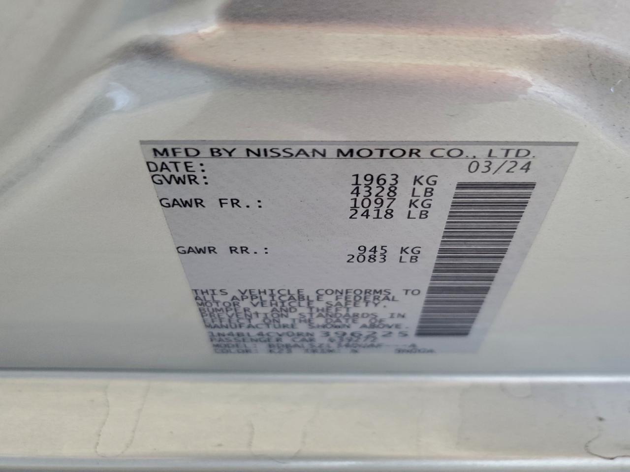 2024 NISSAN ALTIMA SR photo 13