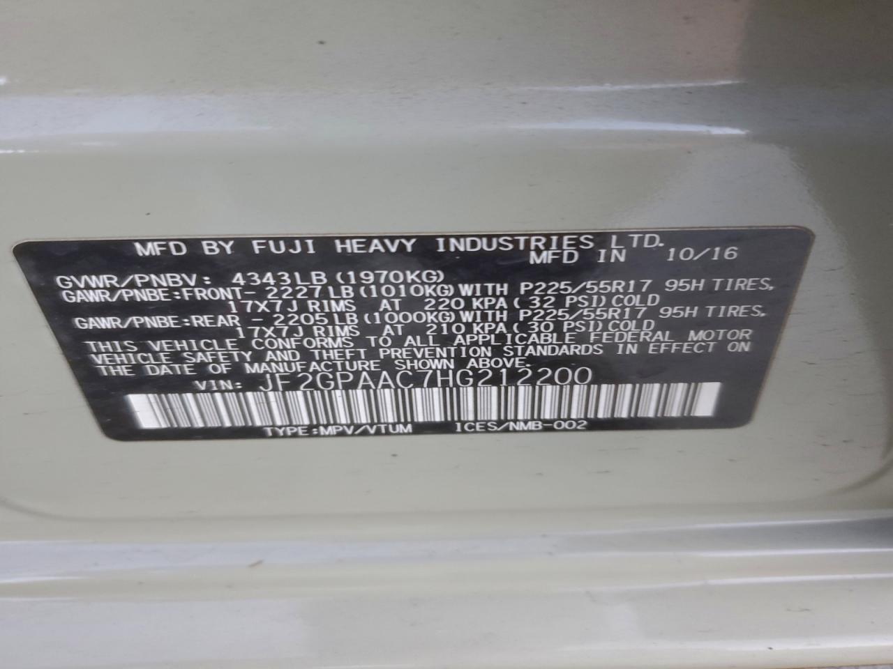 2017 SUBARU CROSSTREK photo 13