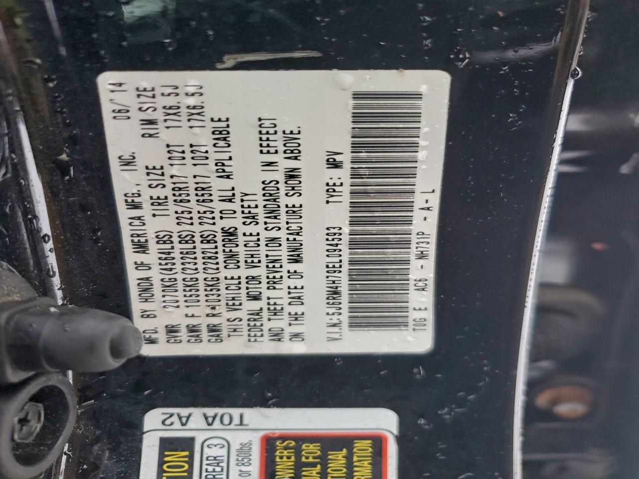 2014 HONDA CR-V EXL photo 13