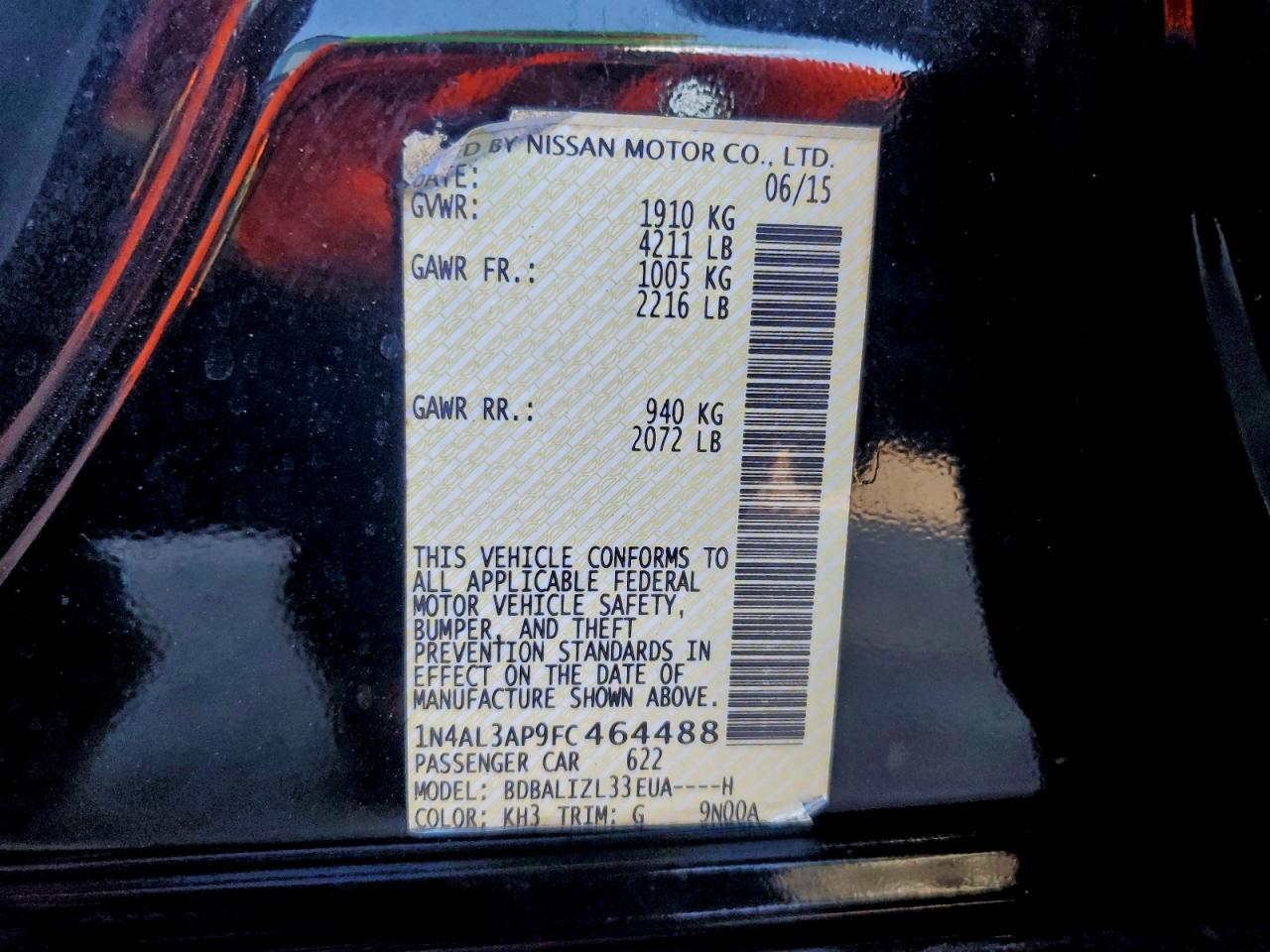 2015 NISSAN ALTIMA 2.5 photo 12