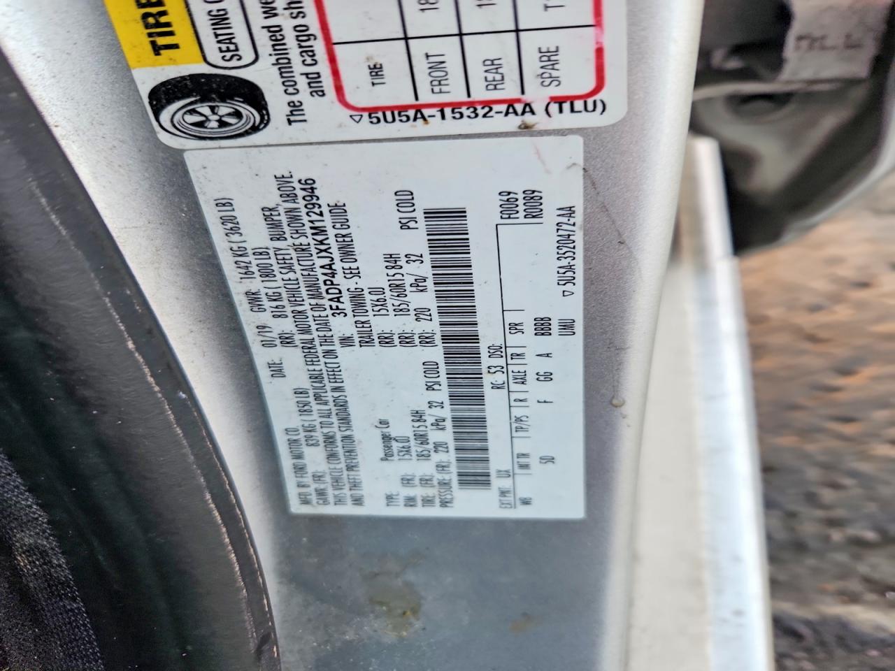 2019 FORD FIESTA S photo 12