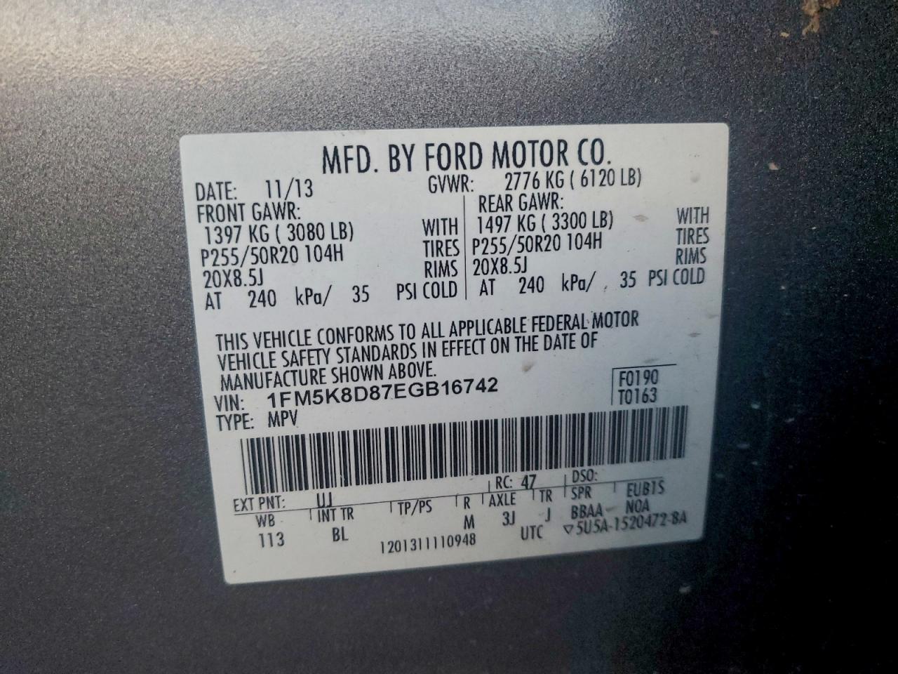2014 FORD EXPLORER XLT photo 14