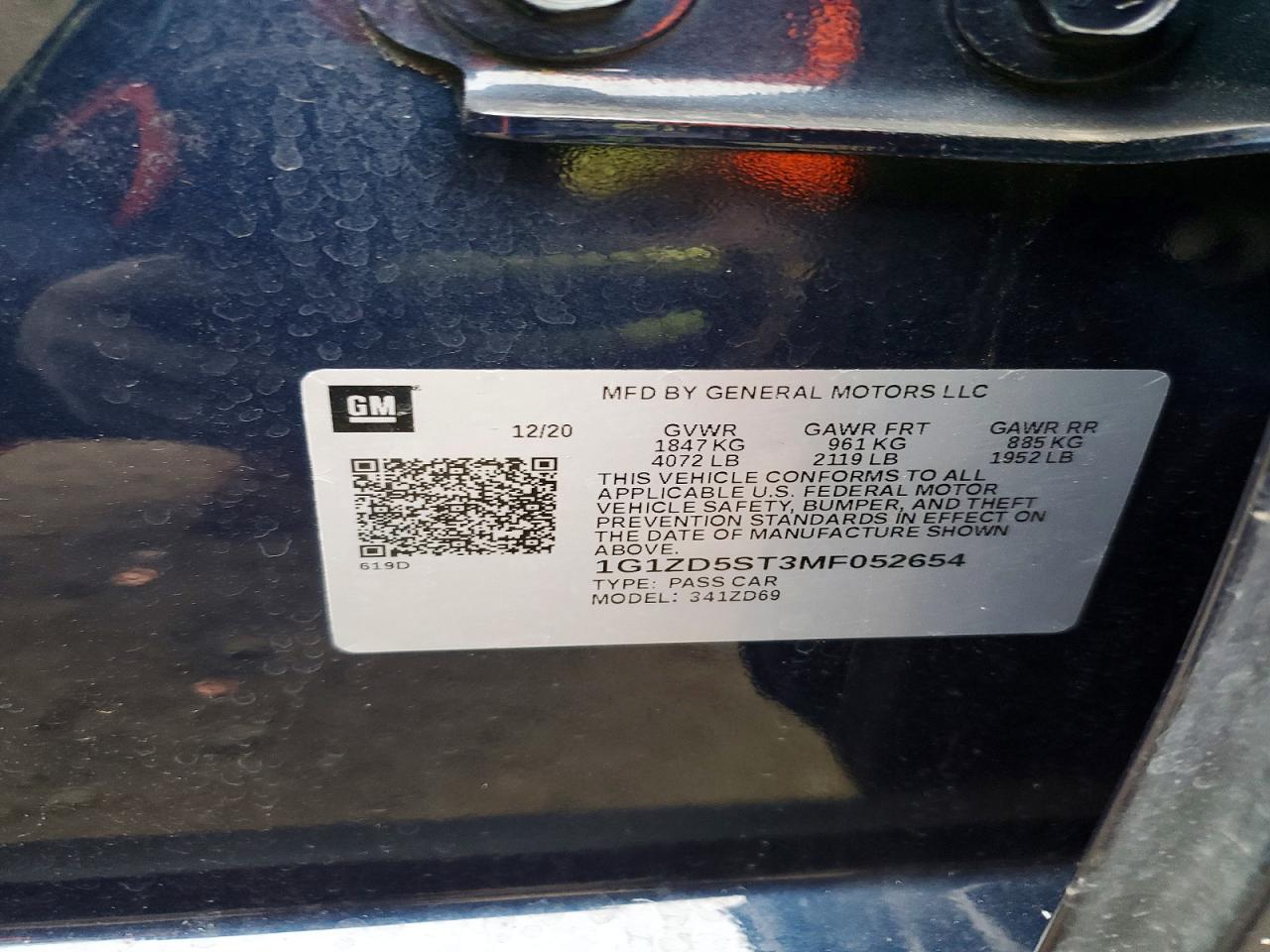 2021 CHEVROLET MALIBU LT photo 12