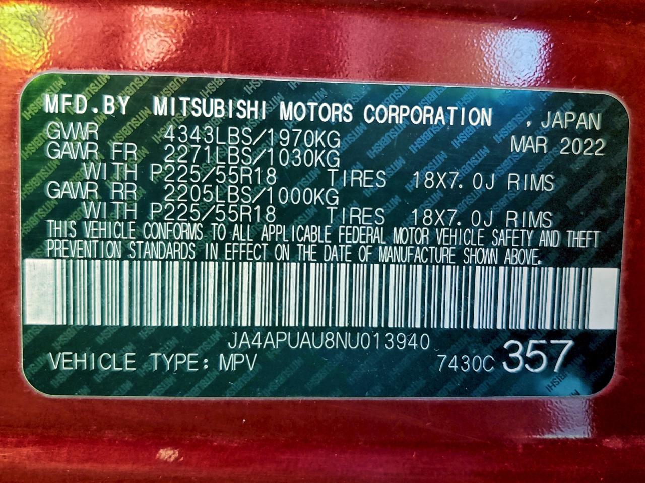 2022 MITSUBISHI OUTLANDER SPORT ES photo 14