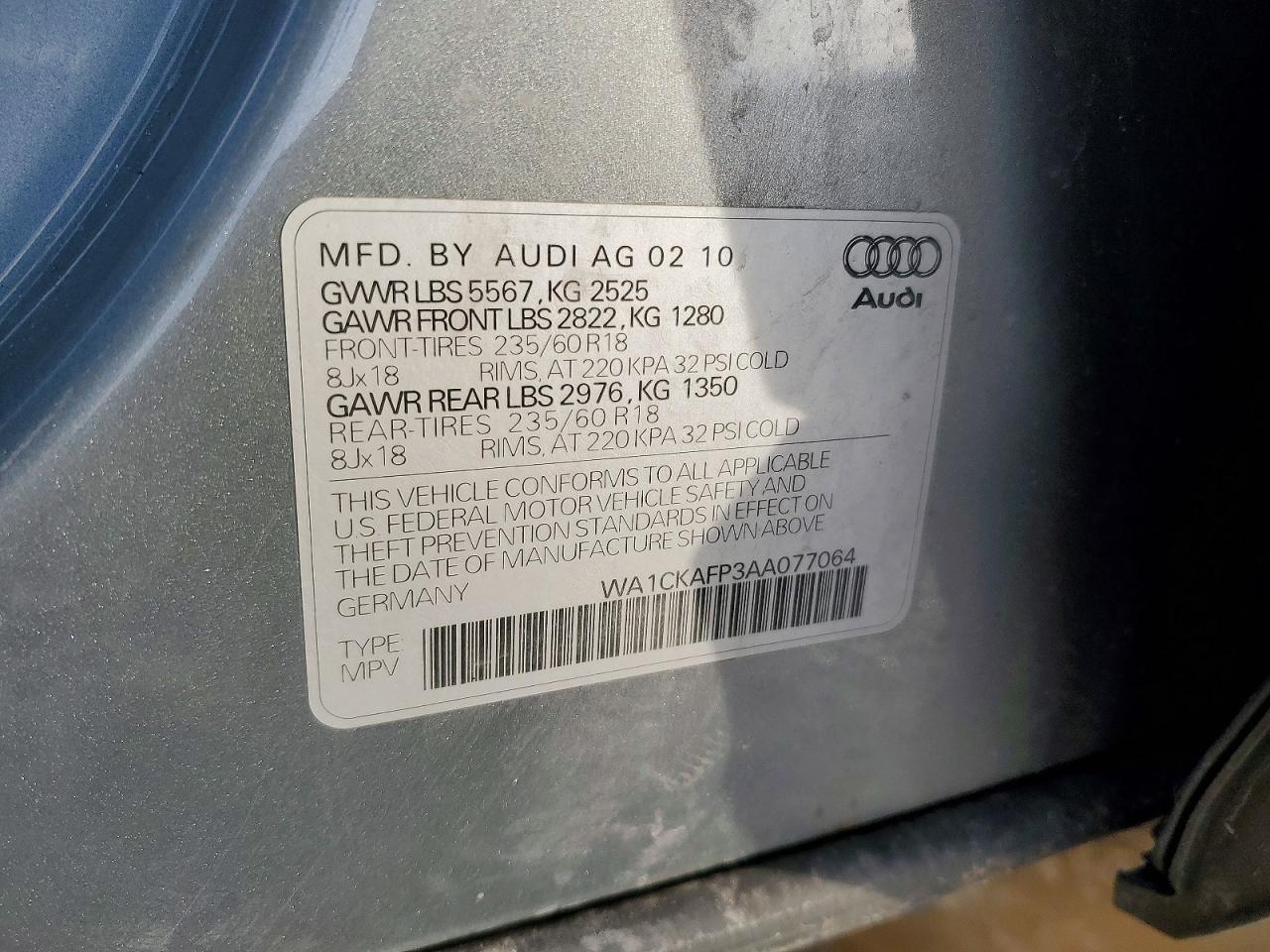 2010 AUDI Q5 PREMIUM photo 13