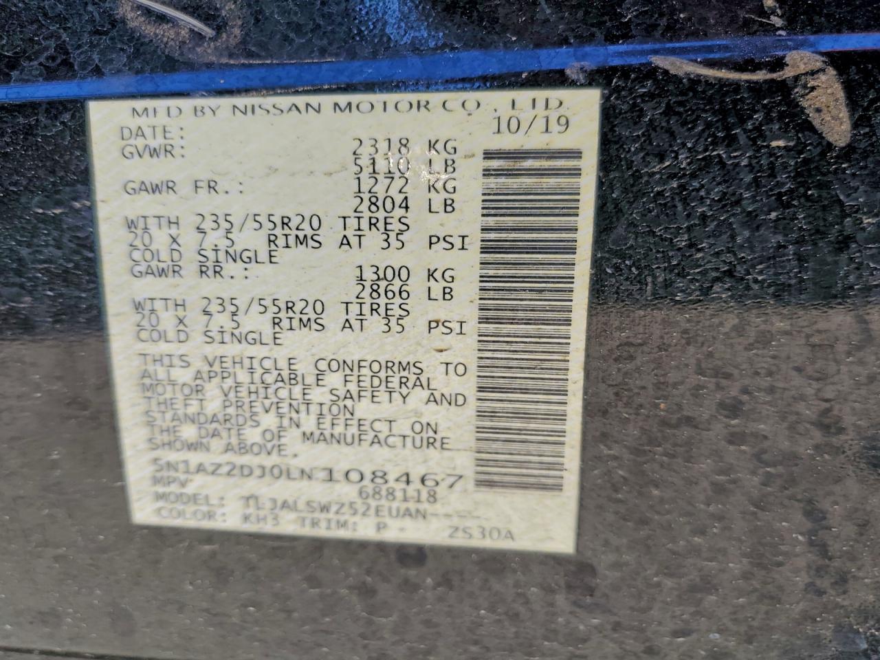 2020 NISSAN MURANO PLATINUM photo 23