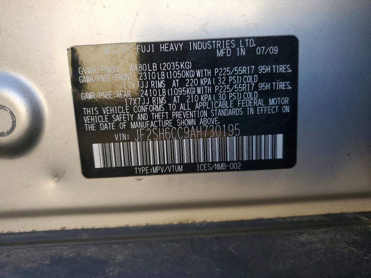 2010 SUBARU FORESTER 2.5X PREMIUM photo 12