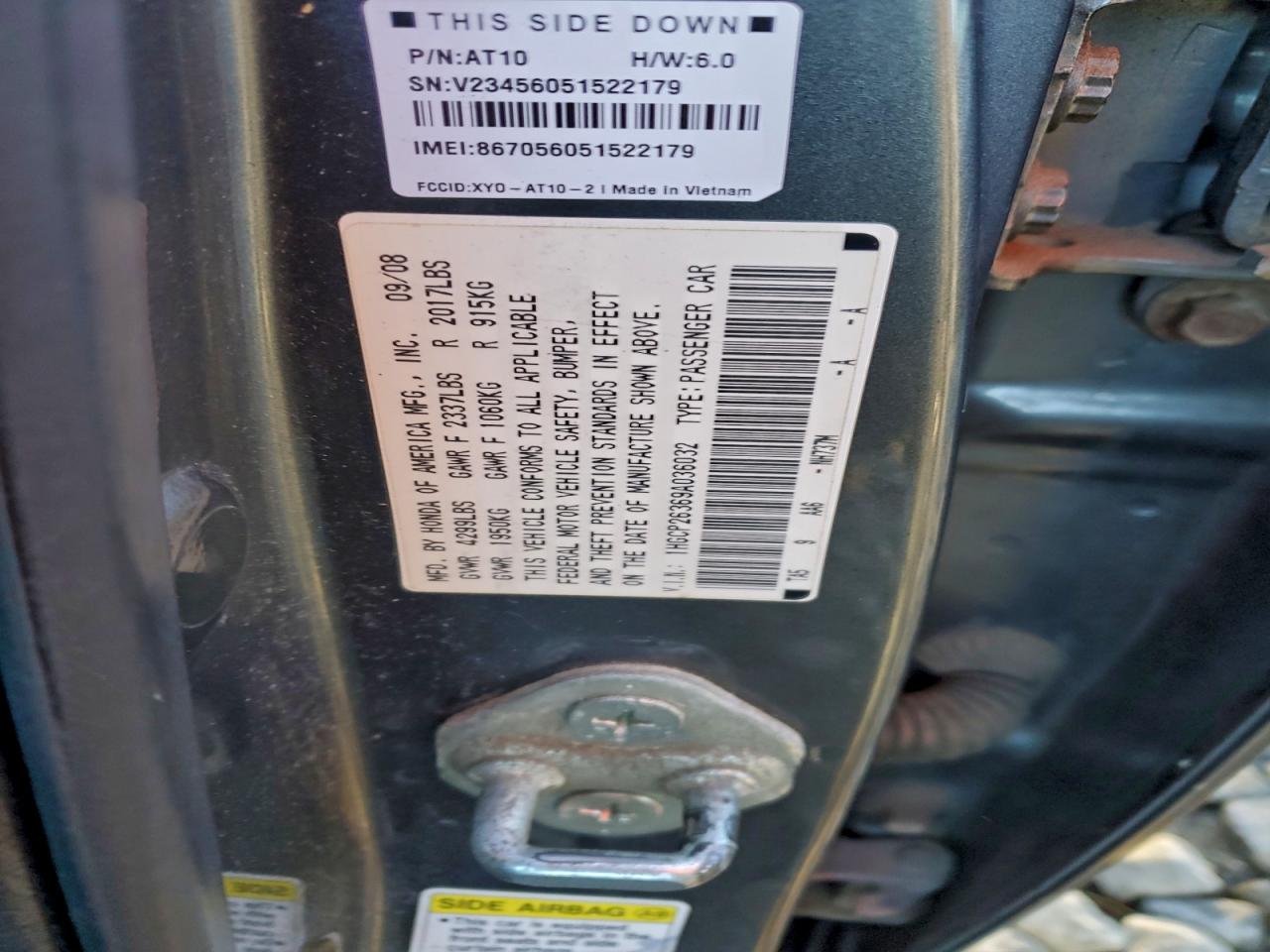 2009 HONDA ACCORD LX photo 12