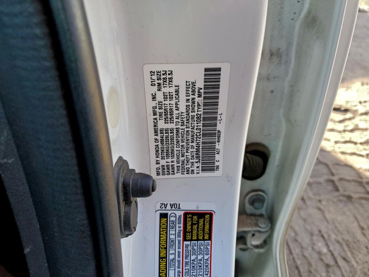 2012 HONDA CR-V EXL photo 13