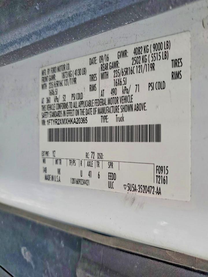 2017 FORD TRANSIT 250 DELIVERY VAN photo 14