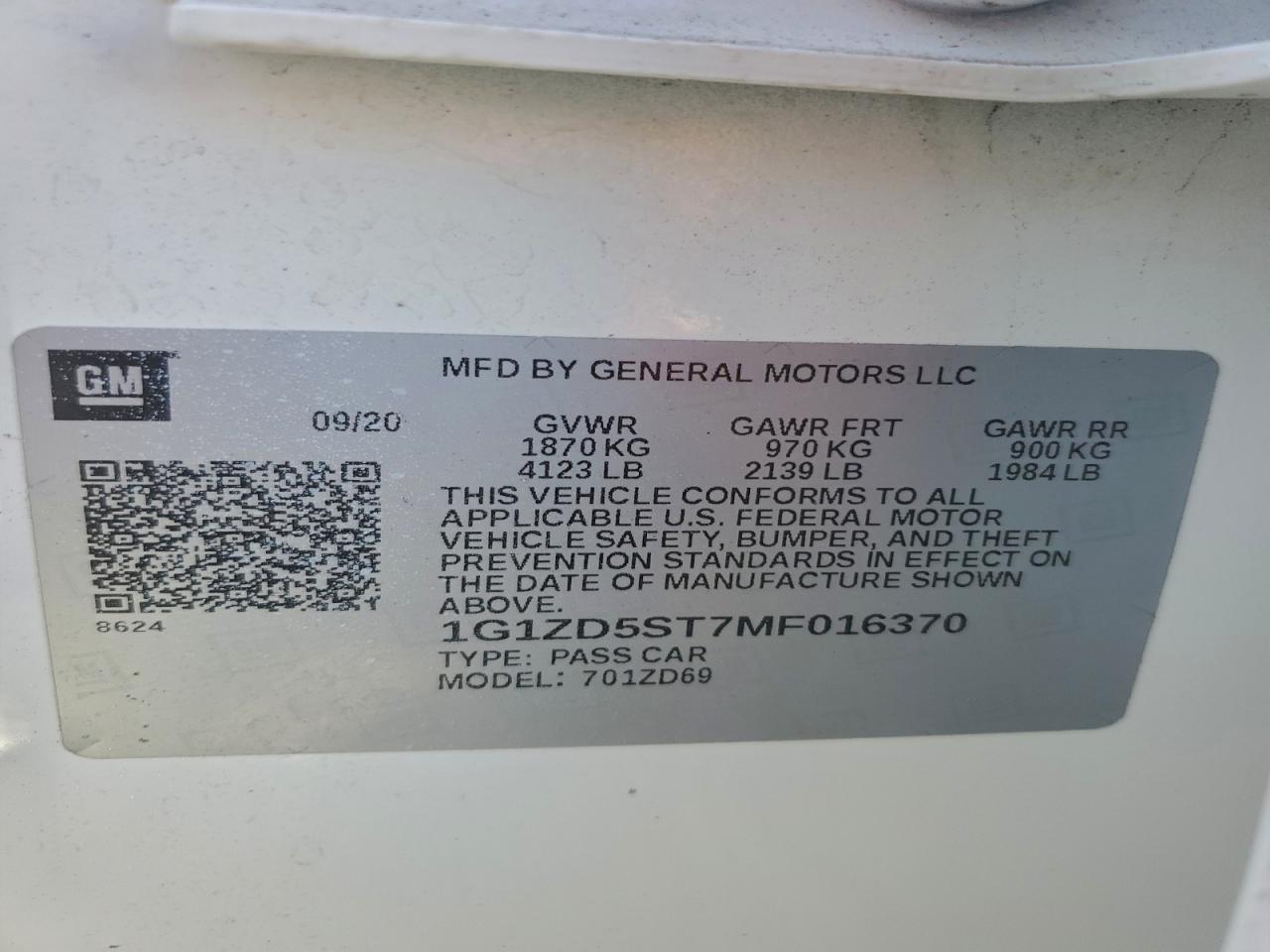 2021 CHEVROLET MALIBU LT photo 12