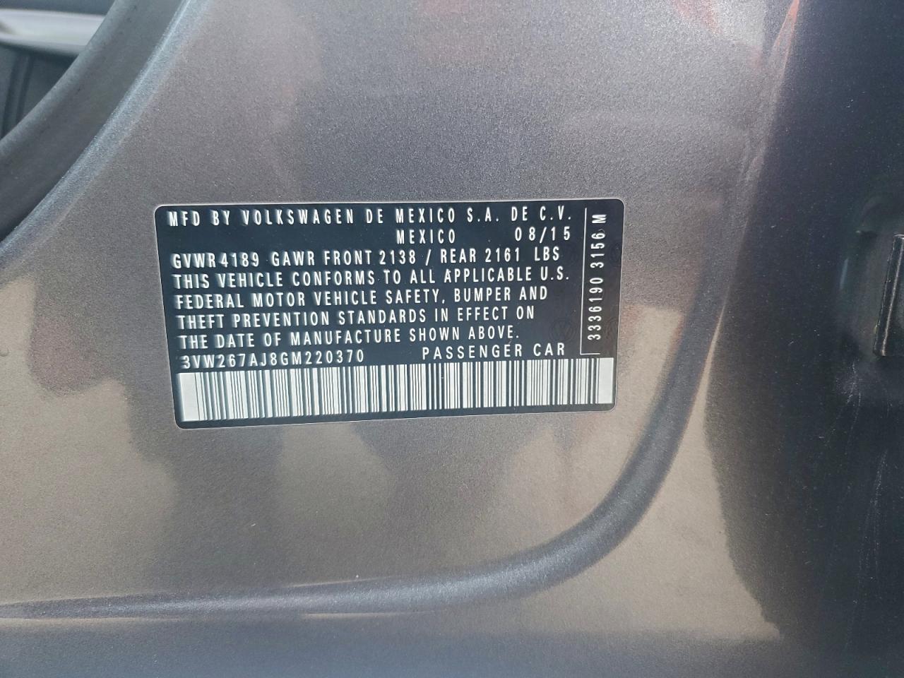 2016 VOLKSWAGEN JETTA S photo 12