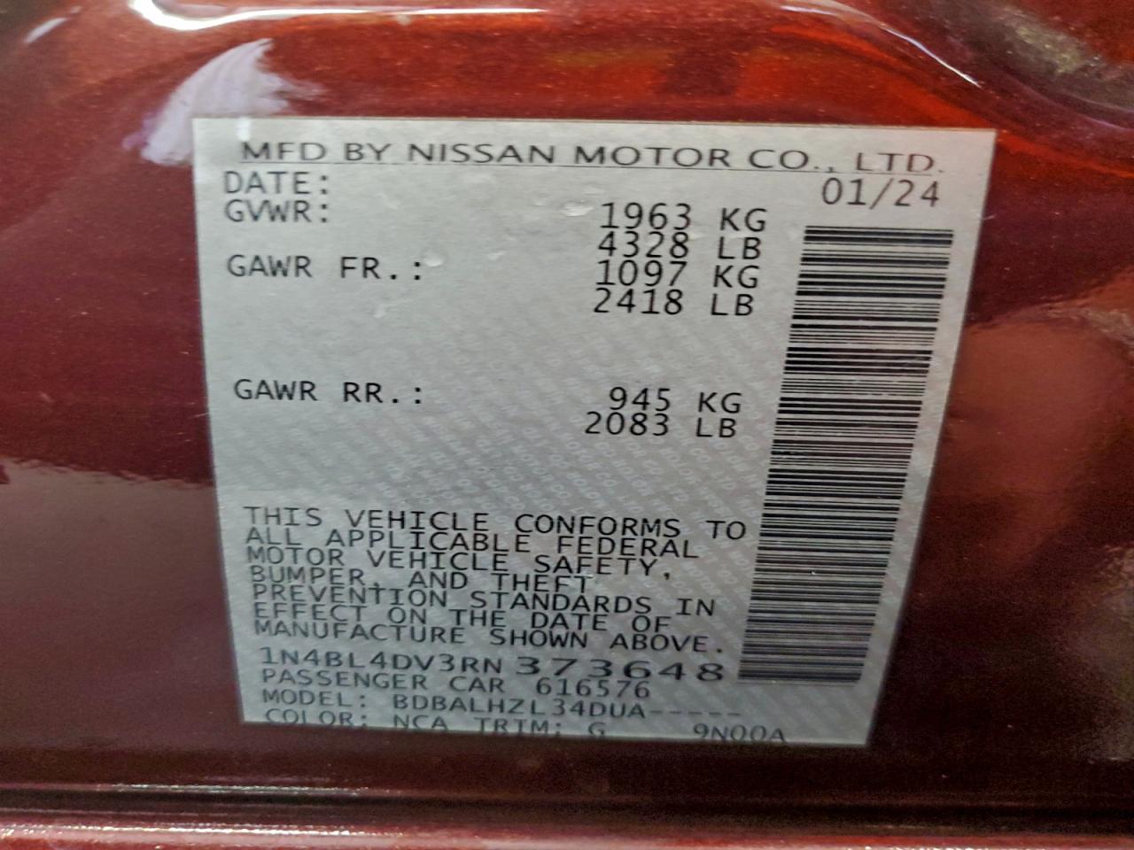 2024 NISSAN ALTIMA SV photo 45