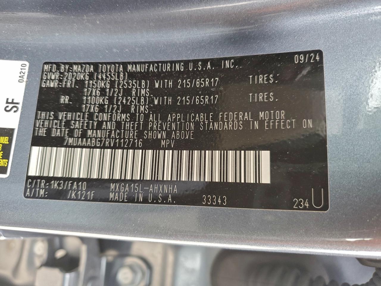 2024 TOYOTA COROLLA CROSS L photo 25