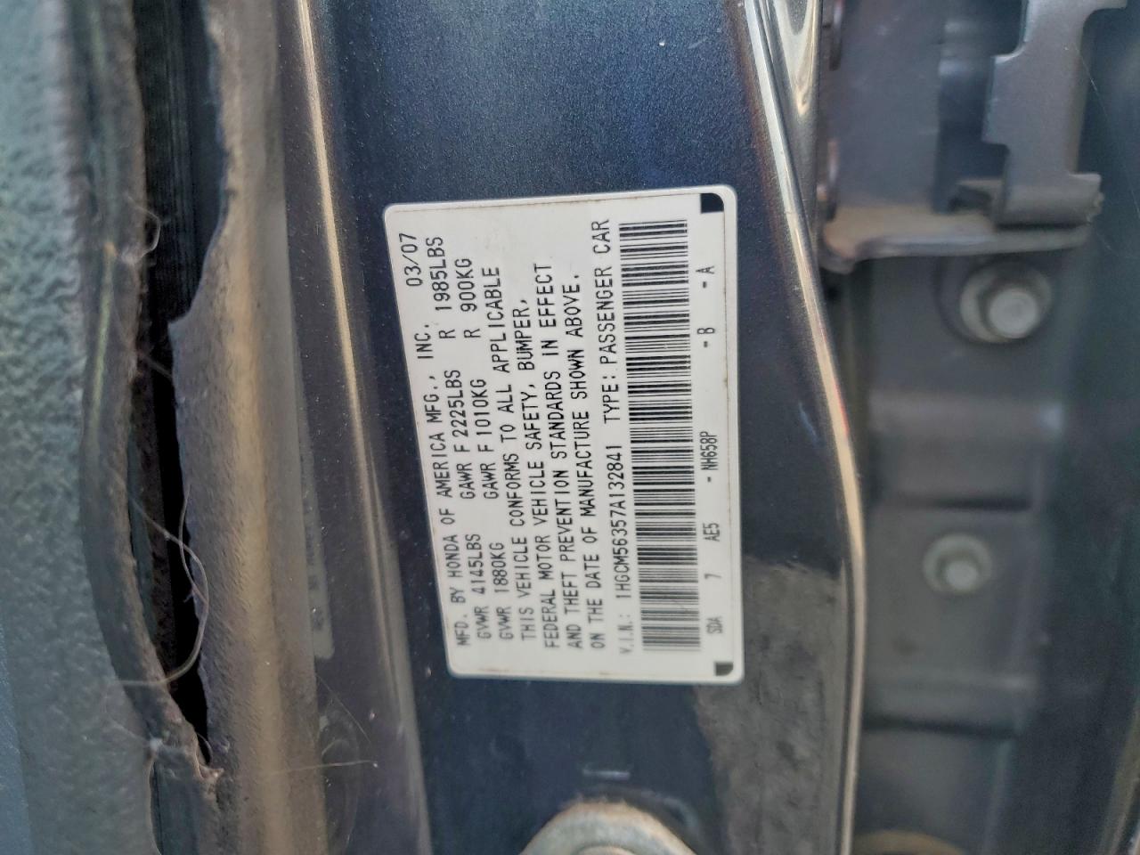 2007 HONDA ACCORD SE photo 23