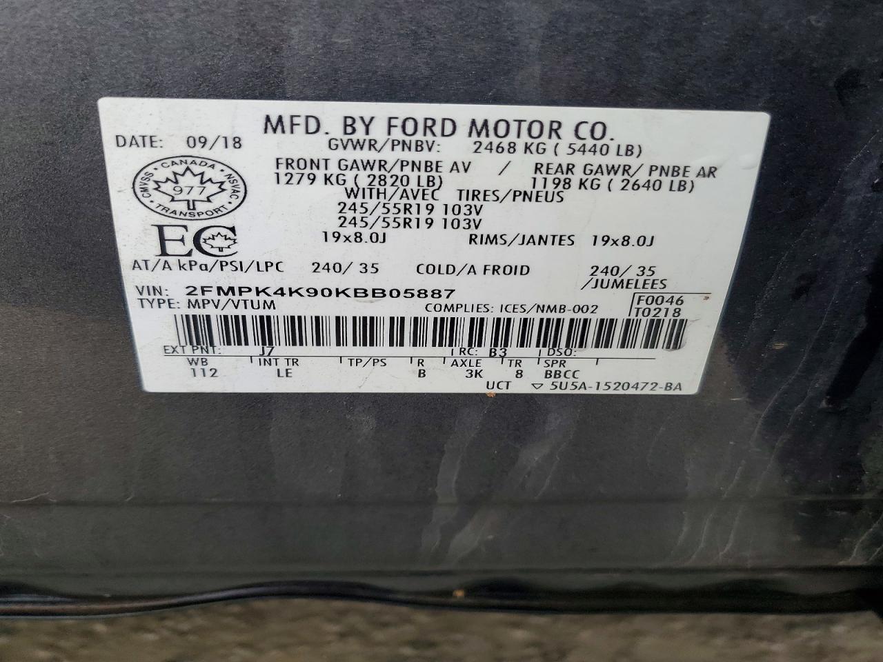 2019 FORD EDGE TITANIUM photo 14