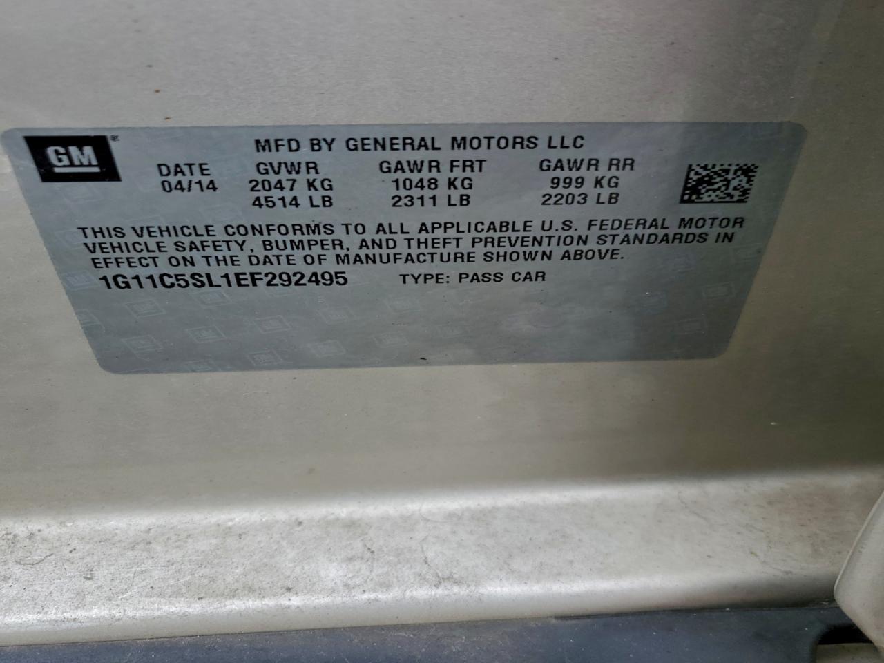 2014 CHEVROLET MALIBU 1LT photo 12