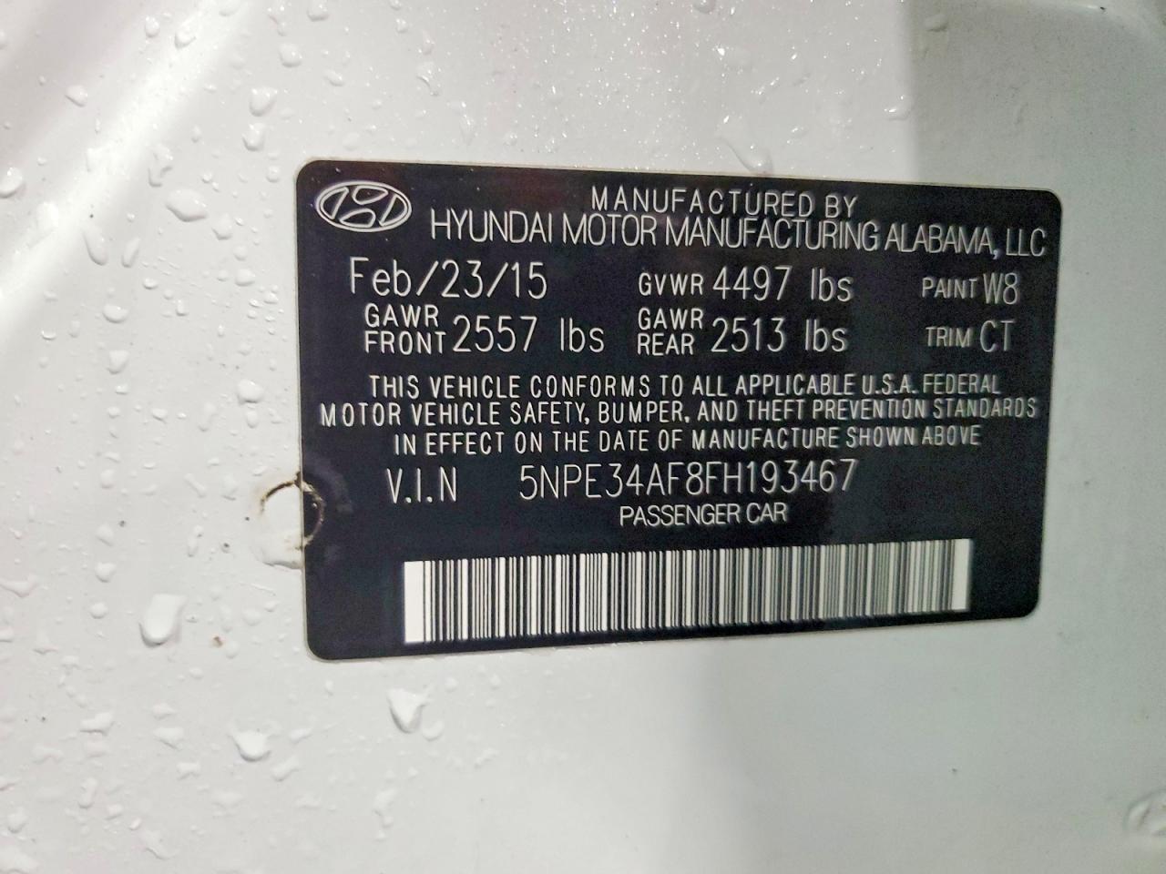 2015 HYUNDAI SONATA SPORT photo 13