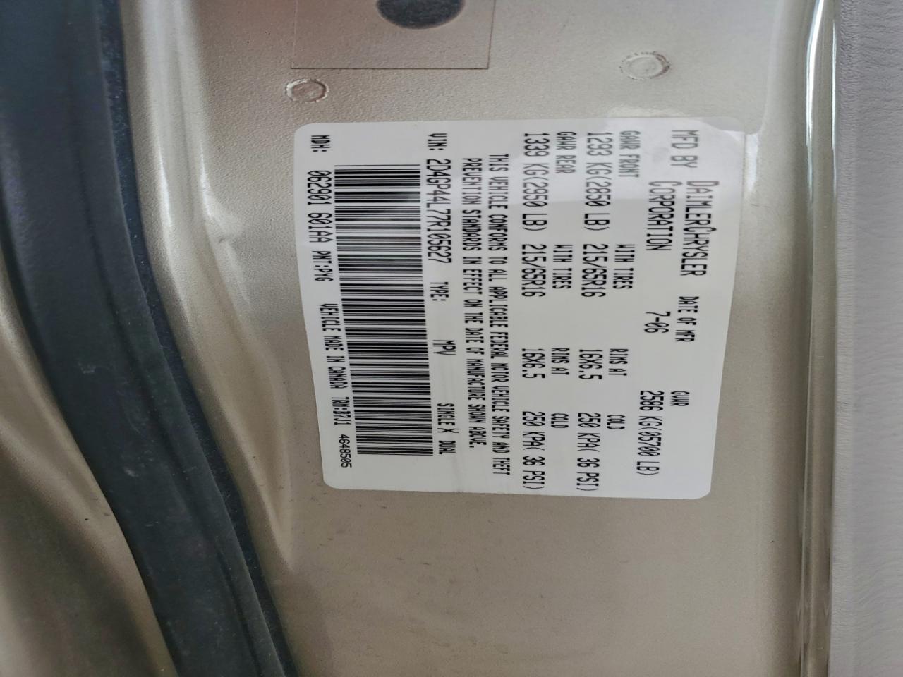 2007 DODGE GRAND CARAVAN SXT photo 13