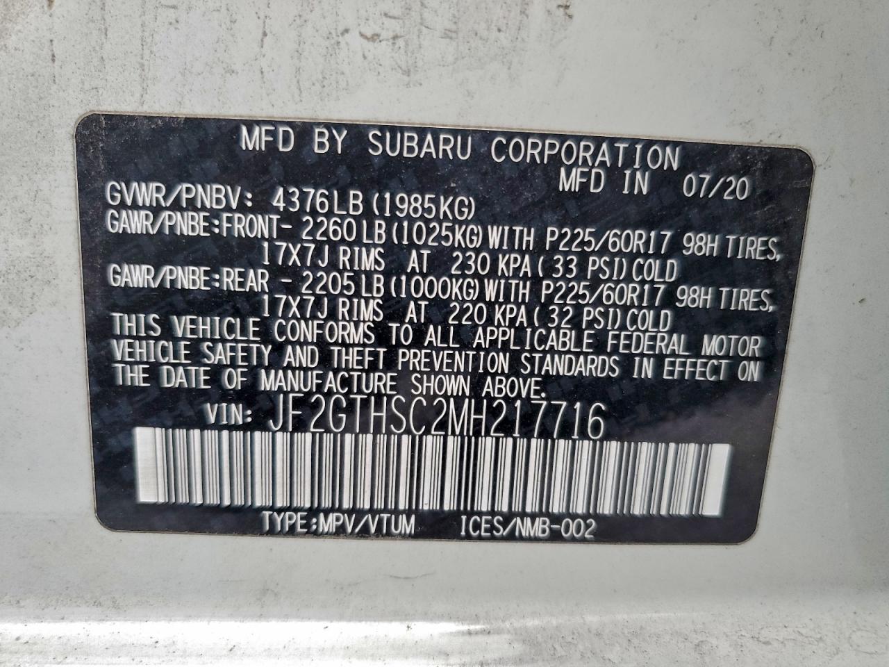 2021 SUBARU CROSSTREK SPORT photo 13