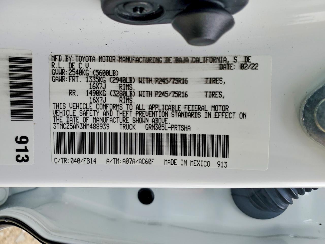2022 TOYOTA TACOMA photo 12