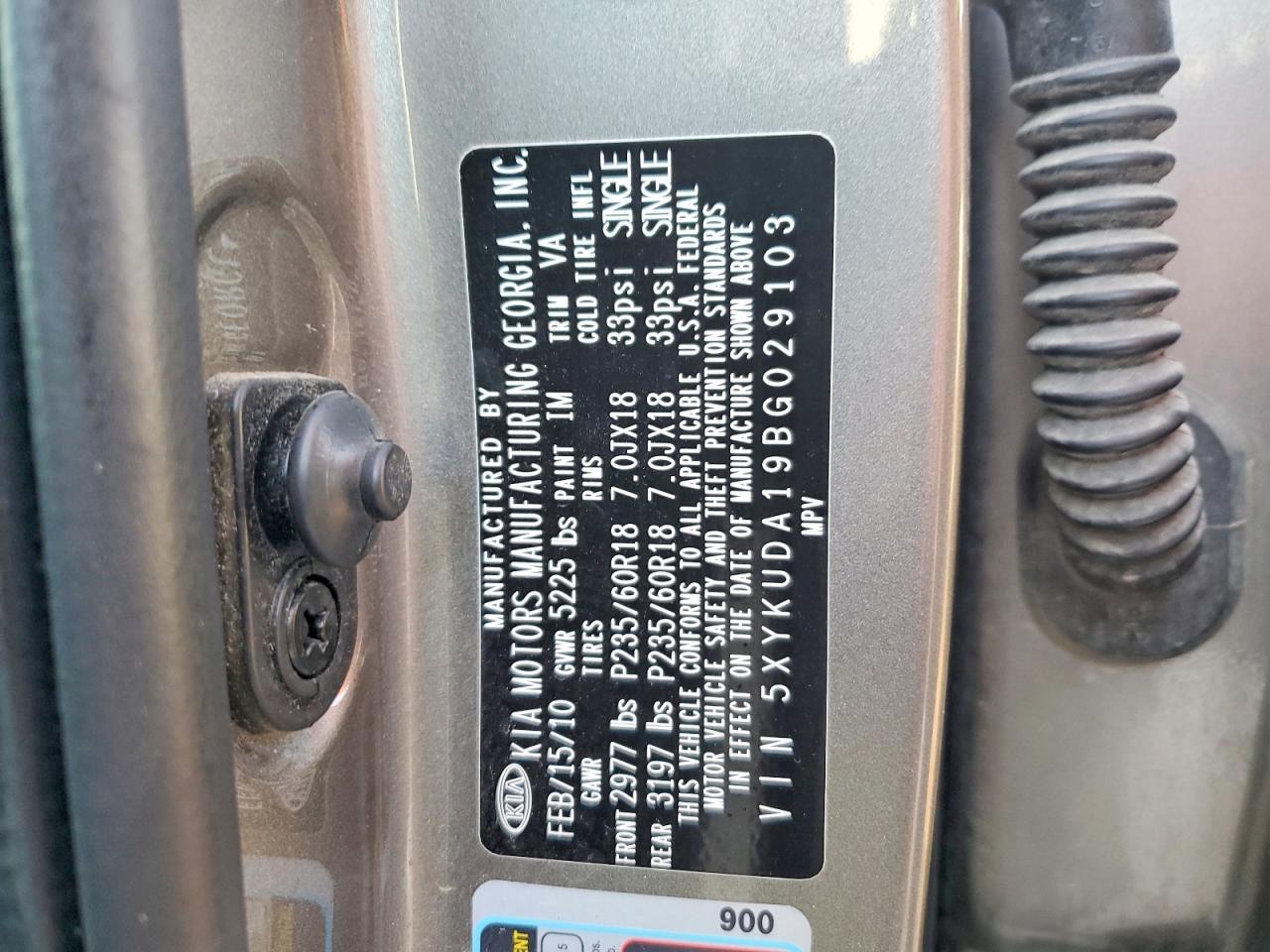 2011 KIA SORENTO EX photo 14
