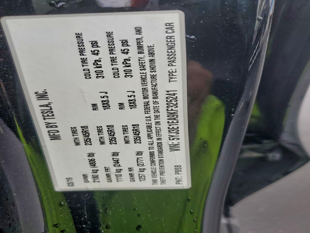 2019 TESLA MODEL 3 photo 23