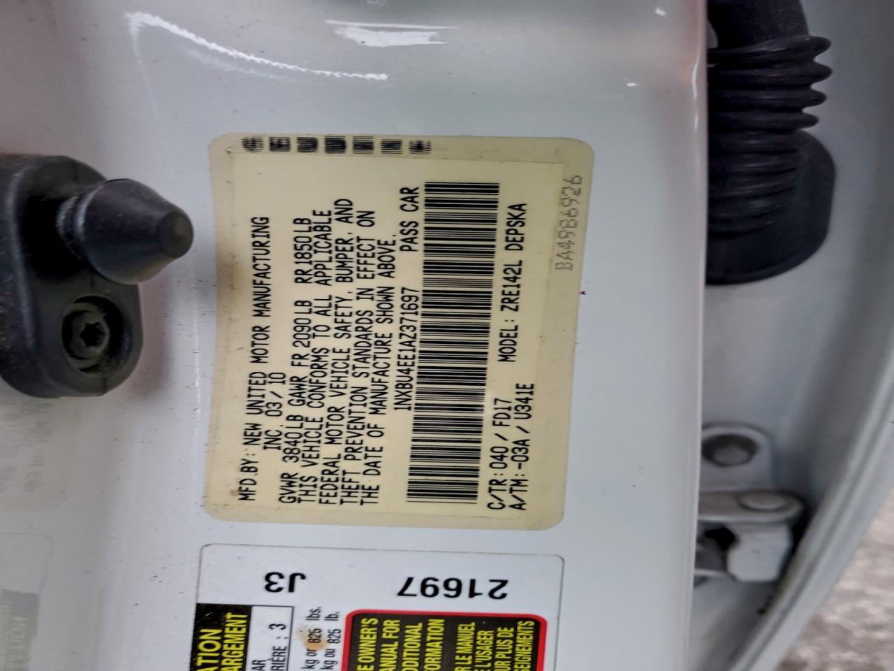 2010 TOYOTA COROLLA BASE photo 12