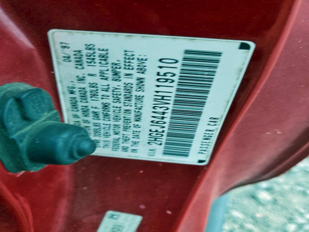 1997 HONDA CIVIC DX photo 12