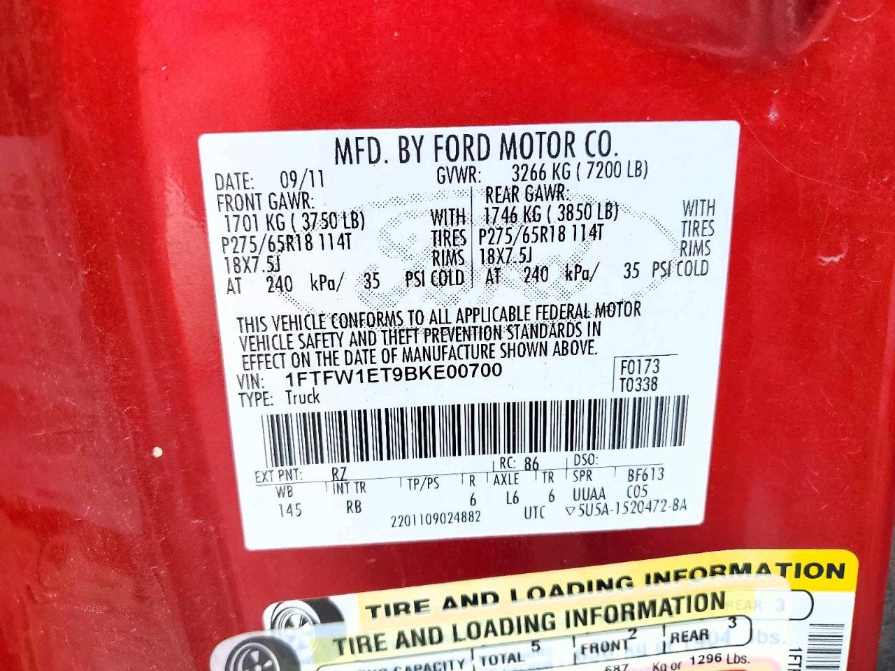 2011 FORD F150 SUPERCREW photo 12