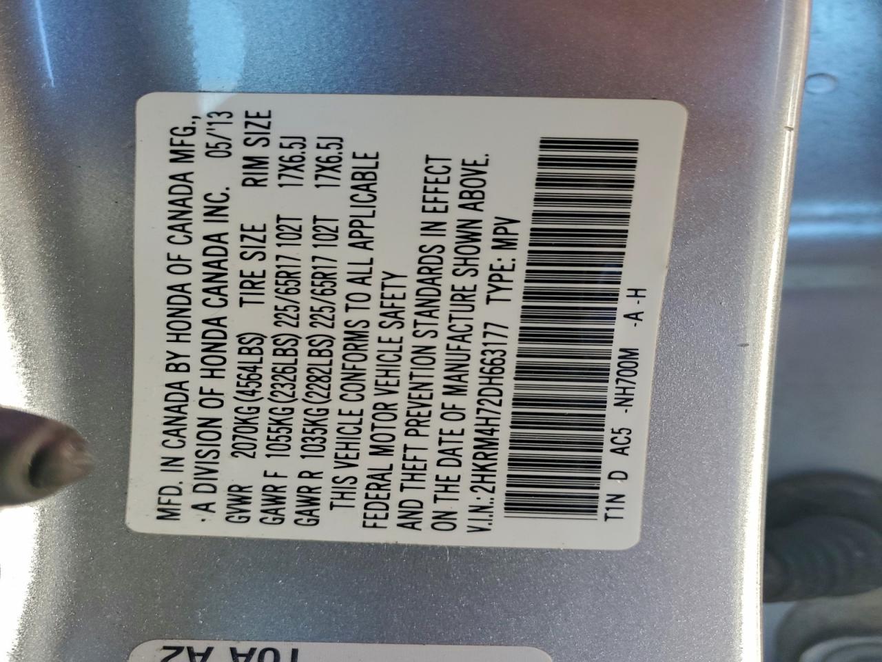 2013 HONDA CR-V EXL photo 13