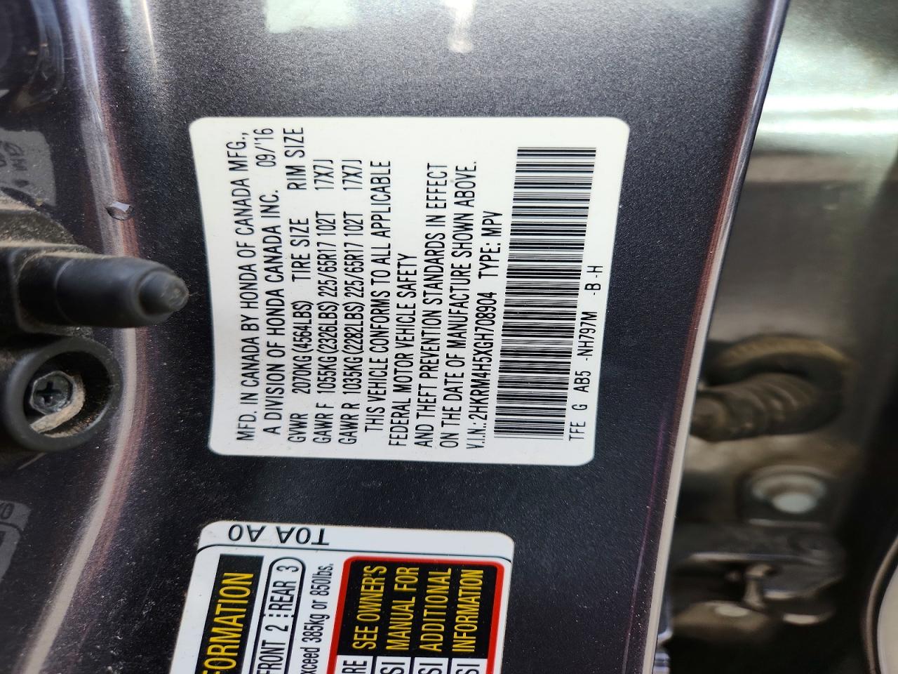 2016 HONDA CR-V EX photo 13