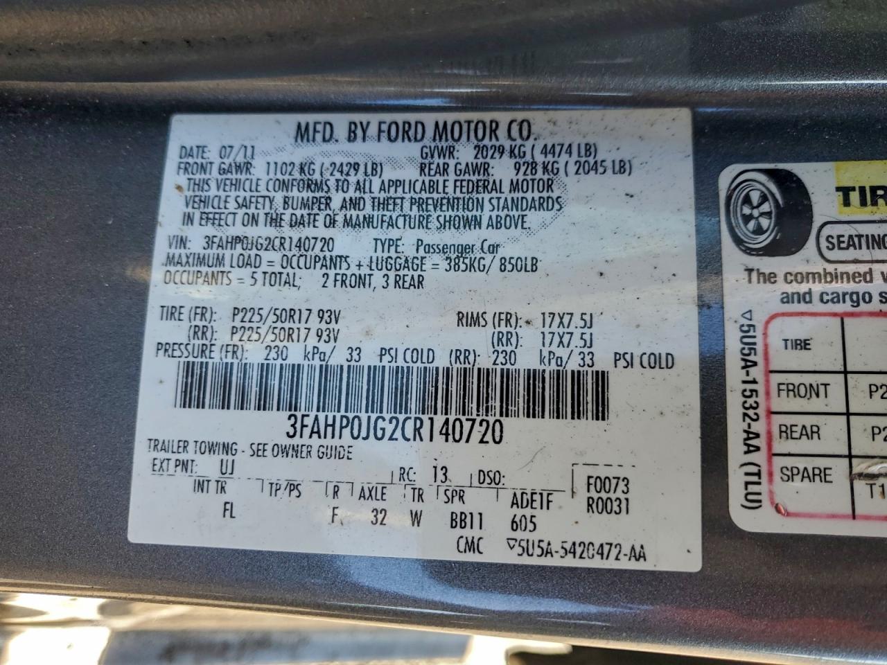2012 FORD FUSION SEL photo 23