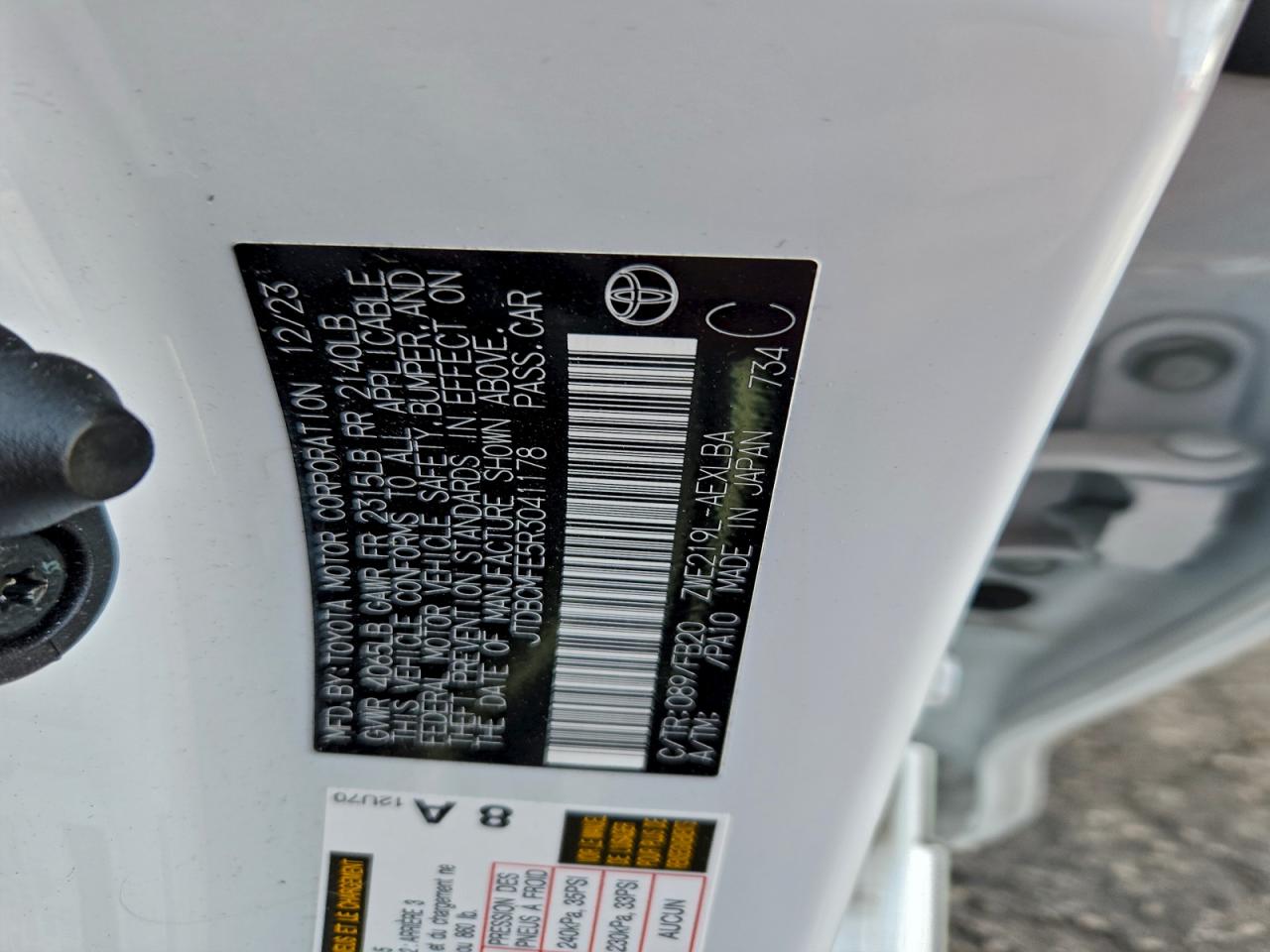 2024 TOYOTA COROLLA LE photo 13