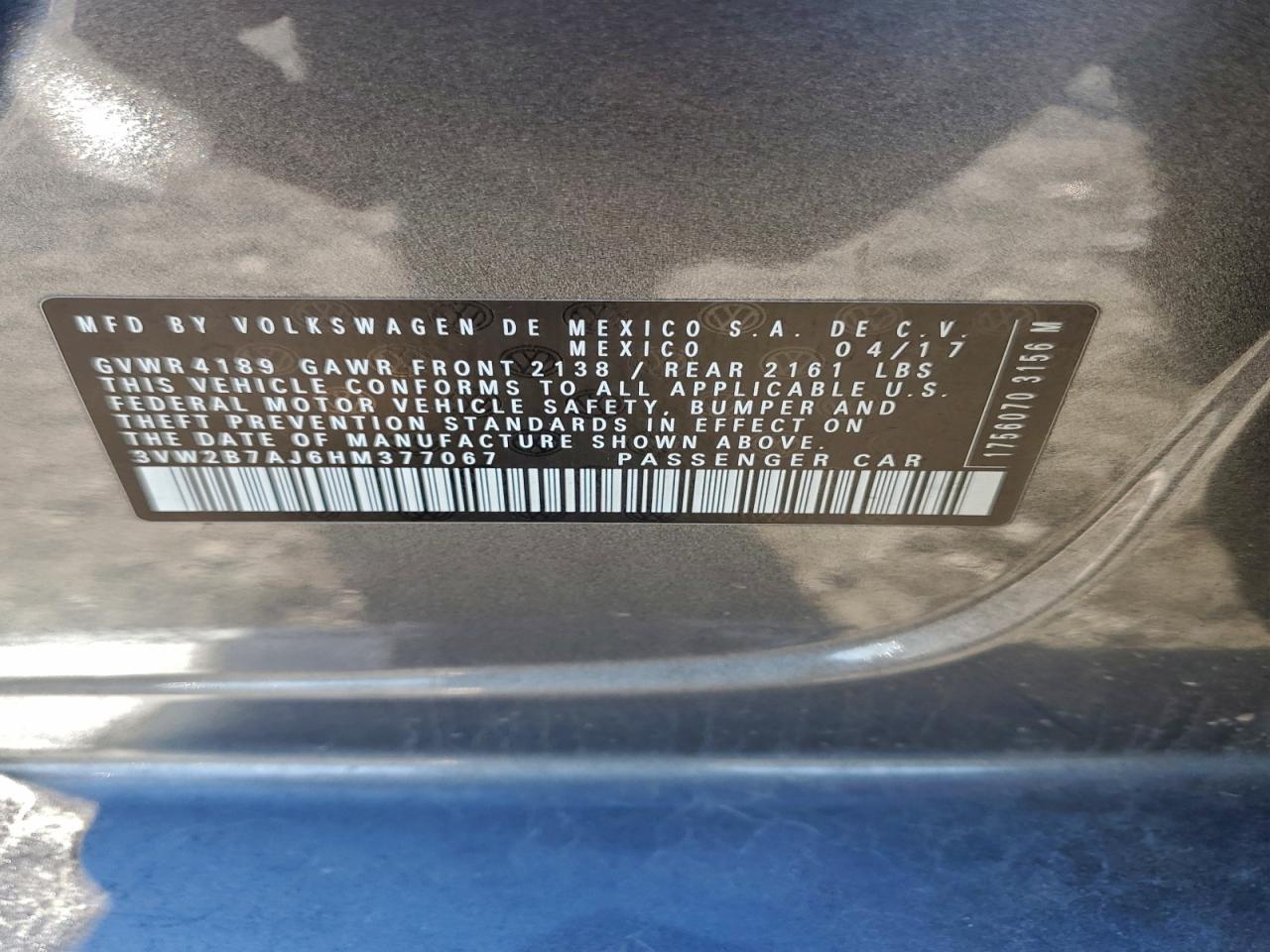 2017 VOLKSWAGEN JETTA S photo 12