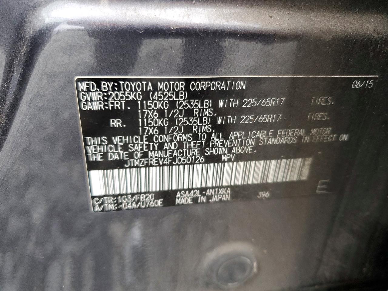 2015 TOYOTA RAV4 LE photo 13