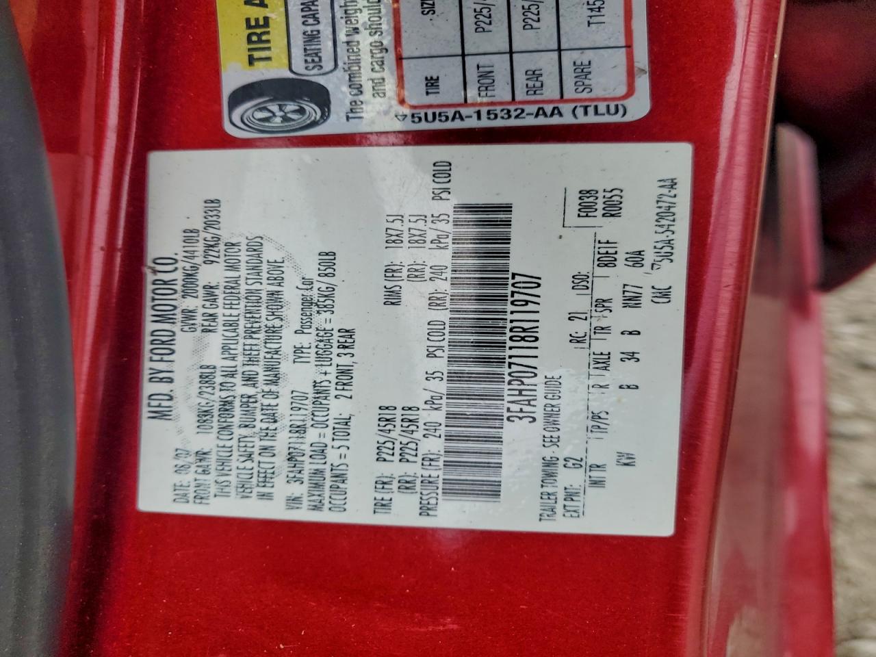 2008 FORD FUSION SE photo 23