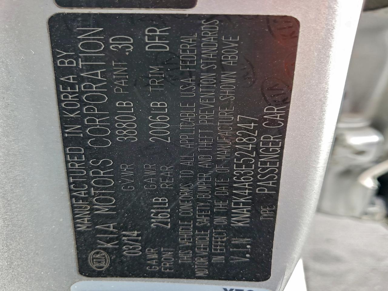 2014 KIA FORTE LX photo 12
