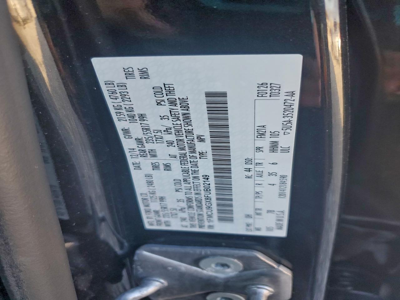 2015 FORD ESCAPE SE photo 12