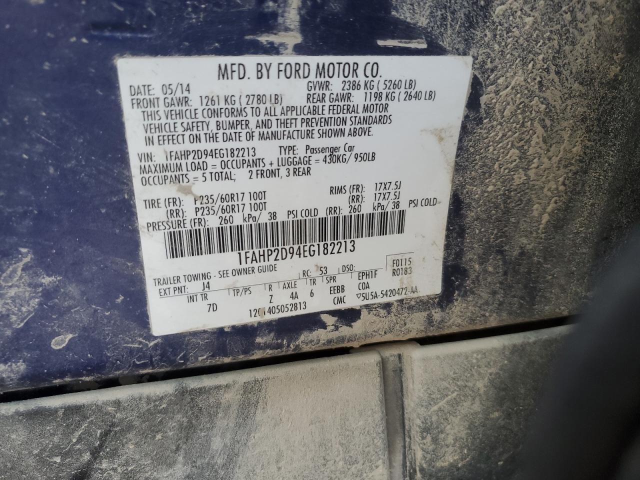 2014 FORD TAURUS SE photo 12